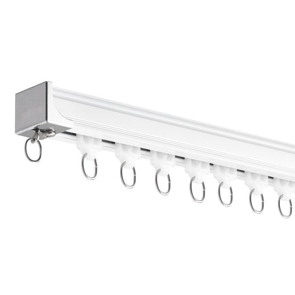 Ceiling Curtain Track Set 8.9 Ft, Wall Or Ceiling Mount, White