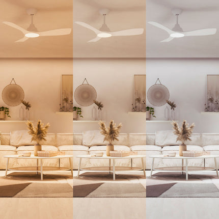 Stropní ventilátor se světlem, nastavitelná bílá LED, Ø106 cm, dálkové ovládání
