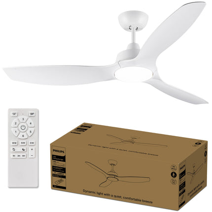 Deckenventilatorleuchte, einstellbare weiße LED, Ø135 cm, fernbedienbar