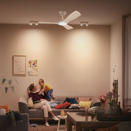 Deckenventilatorleuchte, einstellbare weiße LED, Ø135 cm, fernbedienbar
