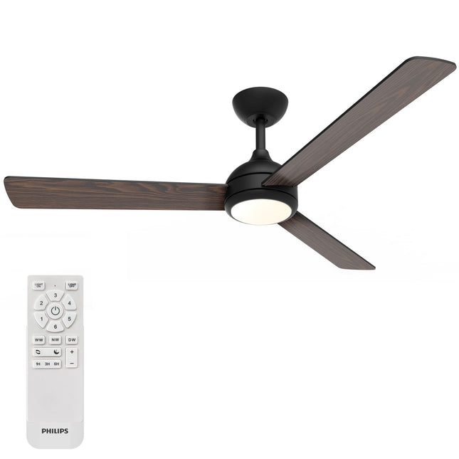 Stropní ventilátor s LED světlem, 132 cm, dálkové ovládání, reverzní lopatky