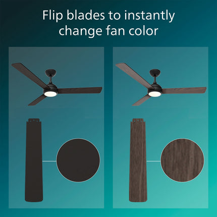 Stropní ventilátor s LED světlem, 132 cm, dálkové ovládání, reverzní lopatky