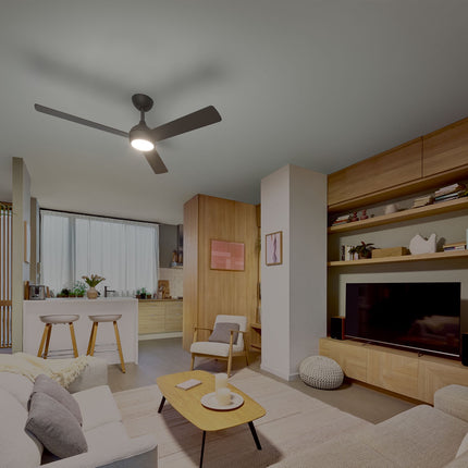 Stropní ventilátor s LED světlem, 132 cm, dálkové ovládání, reverzní lopatky