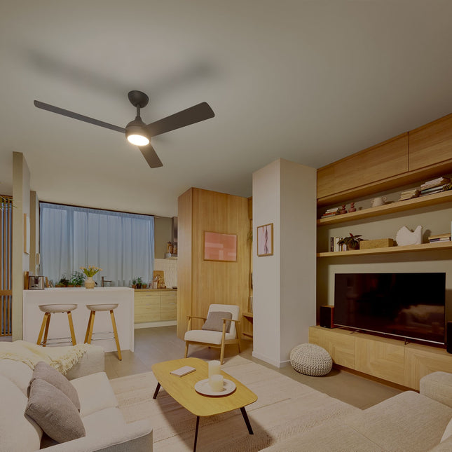 Stropní ventilátor s LED světlem, 132 cm, dálkové ovládání, reverzní lopatky