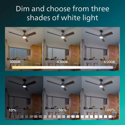 Stropní ventilátor s LED světlem, 132 cm, dálkové ovládání, reverzní lopatky