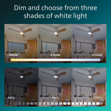Stropní ventilátor s LED světlem 132cm, dálkové ovládání, laditelná bílá