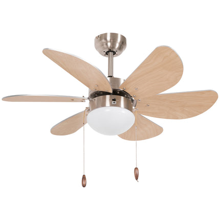 Stropní ventilátor s LED světlem, 6 oboustranných lopatek