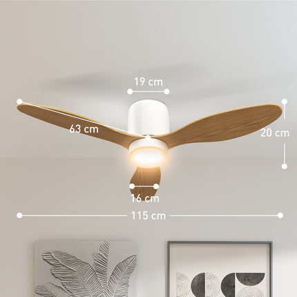 Stropní ventilátor s nastavitelným světlem a dálkovým ovládáním, 115 cm, 6 rychlostí