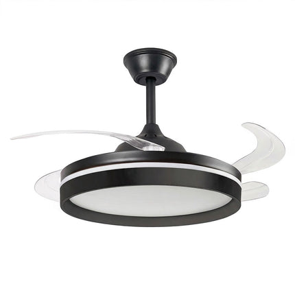 Stropní ventilátor s LED světlem, dálkové ovládání, 4 zatahovací lopatky