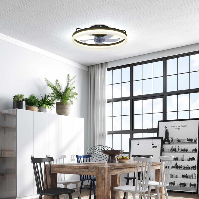 Stropní ventilátor se světlem, dálkové ovládání, 50cm, 3 barvy světla, 6 rychlostí