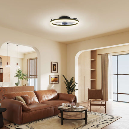Stropní ventilátor se světlem, dálkové ovládání, 50cm, 3 barvy světla, 6 rychlostí