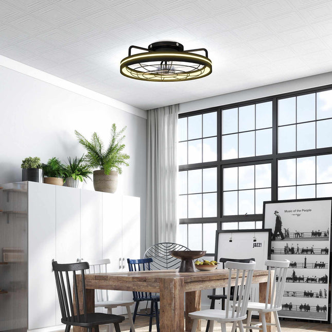 Stropní ventilátor se světlem a dálkovým ovládáním, 48 cm, 3 barvy světla, 6 rychlostí