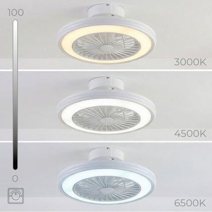 Stropní ventilátor s RGB LED světlem, dálkové ovládání, skryté lopatky
