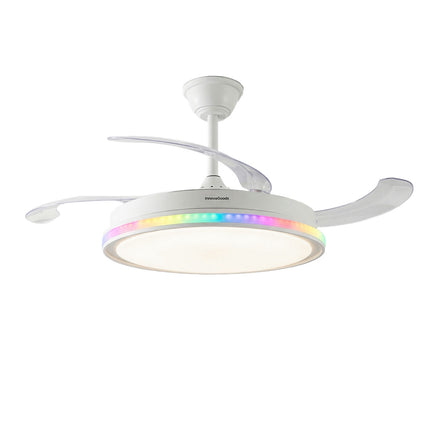 Stropní ventilátor s RGB LED, dálkové ovládání, zatahovací lopatky