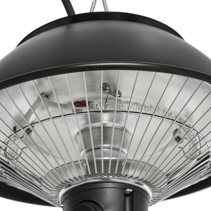 Elektrické stropní topidlo 600W, černý hliník, na terasu