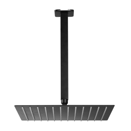 Ceiling-Mount Rain Shower System, 12 in, Handheld, Matte Black