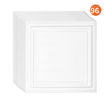 Ceiling Tiles, 96-Pack 20x20 In Polystyrene Glue-Up