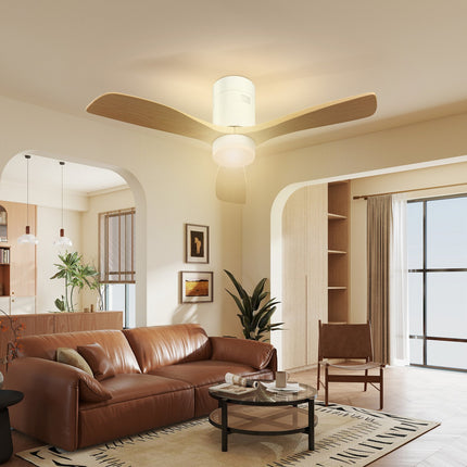 Stropní ventilátor s LED světlem a dálkovým ovládáním, 117 cm, reverzní chod