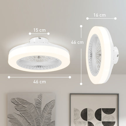 Stropní ventilátor s LED světlem, dálkové ovládání, stmívatelný, 6 rychlostí
