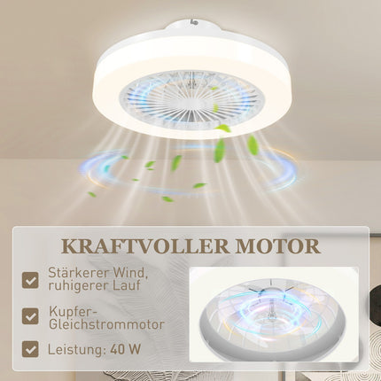Stropní ventilátor s LED světlem, dálkové ovládání, stmívatelný, 6 rychlostí