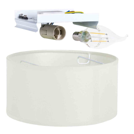 Stropní lampa textilní Ø20cm, bílá