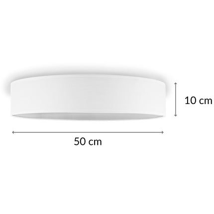 Stropní lampa textilní Ø50cm, bílá