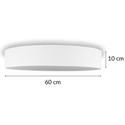 Stropní lampa textilní Ø60cm, bílá