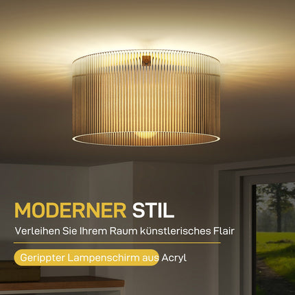 Stropní lampa, akrylové stínítko, kov, kompatibilní s halogen/LED