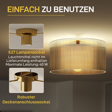 Stropní lampa, akrylové stínítko, kov, kompatibilní s halogen/LED