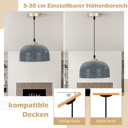 Stropní svítidlo s nastavitelným závěsným kabelem a paticí E27, závěsná lampa, šedá