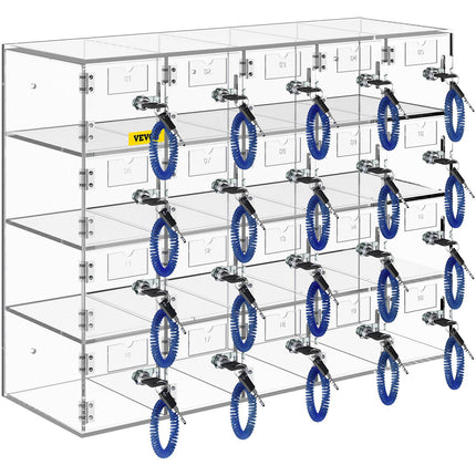Cell Phone Storage Locker, 20-Slot Locking Acrylic Cabinet