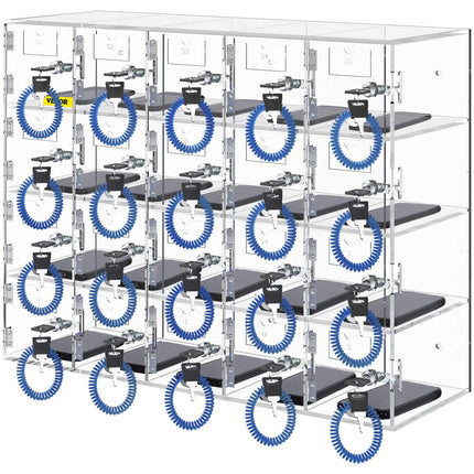 Cell Phone Storage Locker, 20-Slot Locking Acrylic Cabinet