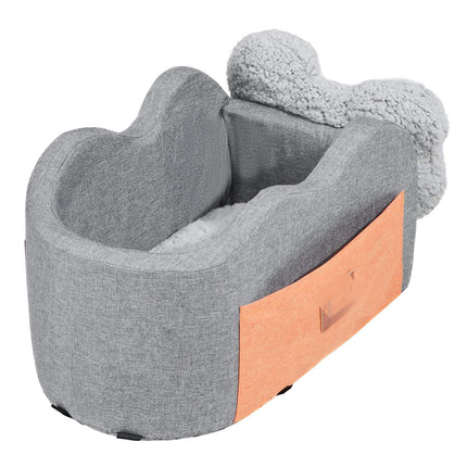 Center Console Dog Car Seat for Small Dogs, 8 lb, Gray