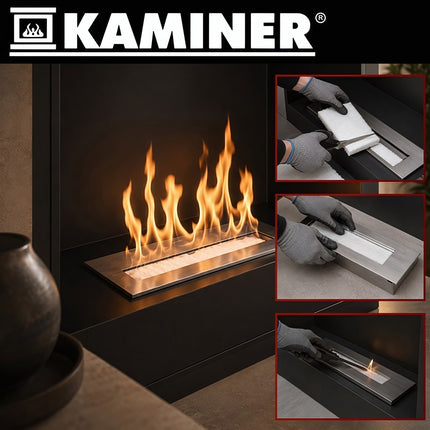 Ceramic Fibre Mat for Bio Fireplace 30 x 20 x 3 cm, Heat Resistant to 1300°C