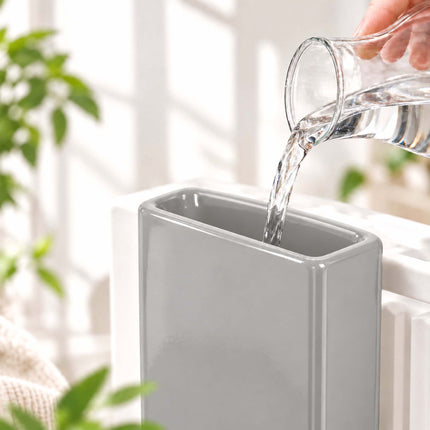 Ceramic Radiator Humidifier Set of 6 with Hooks, 400 ml, Light Grey