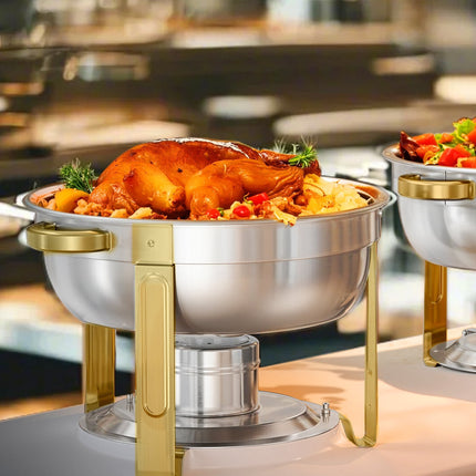 Chafing Dish Set, 4-Pack 5 Qt Stainless Steel, Glass Lid