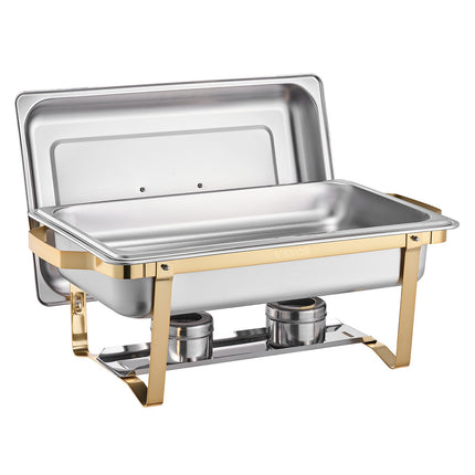 Chafing Dish Set, 4-Pack 8 Qt, Stainless Steel, Gold