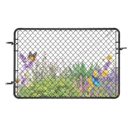 Chain Link Fence Gate, Adjustable, 72 x 48 in, Black