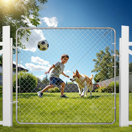 Chain Link Fence Gate, Adjustable, Galvanized, 3x4 Ft