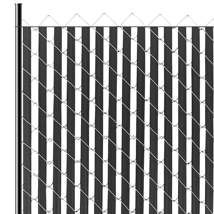 Chain Link Privacy Slats, Double-Wall Bottom-Locking, Black 82-Pack