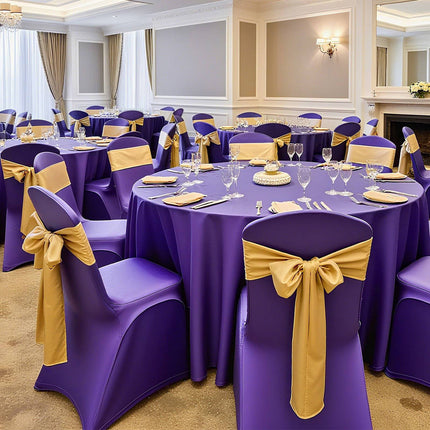 Chair Covers, 50-Pack Purple Stretch Spandex Slipcovers