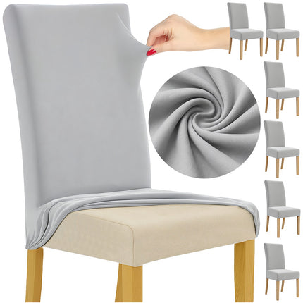 Chair Covers, Light Gray, Set of 6