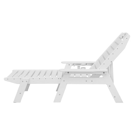 Chaise Lounge Chair, HDPE, 6-Position, Cup Holder, 400 lb