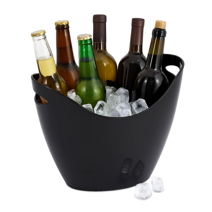 Chladicí nádoba na šampaňské, 8L černá, s uchy