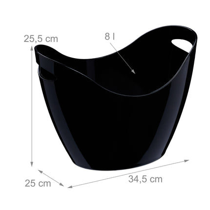 Chladicí nádoba na šampaňské, 8L černá, s uchy
