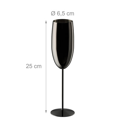 Poháry na šampaňské z nerezové oceli, sada 4 ks