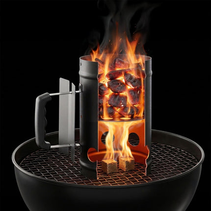 Charcoal Chimney Starter – Insulated Handle, Heat Shield