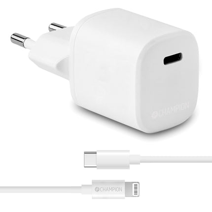 Nabíječka 20W + kabel USB-C na Lightning, bílá