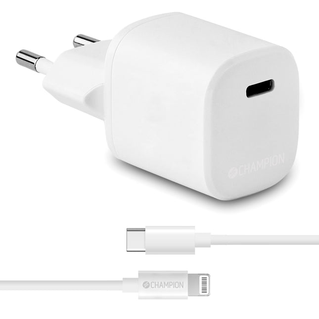 Nabíječka 20W + kabel USB-C na Lightning, bílá