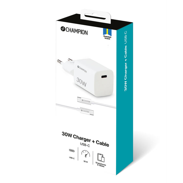 Nabíječka 30W + kabel USB-C, bílá
